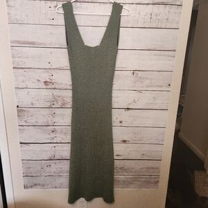 Amadi Anthropologie Knitted Sweater Dress Midi in Sage Large